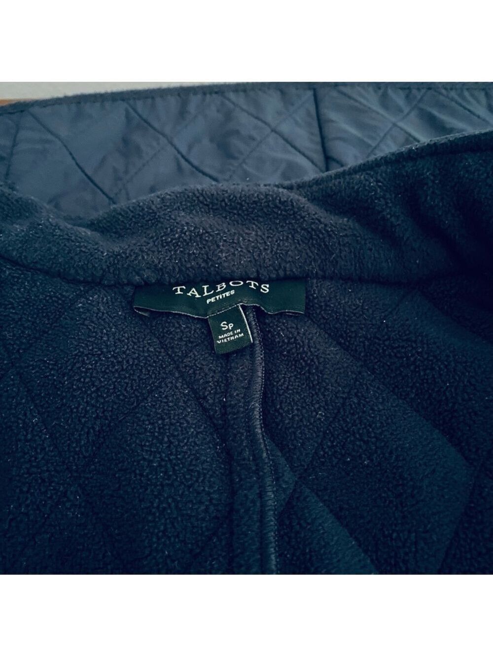 Talbots Quilted Vest Navy Blue SP | Mandarin Collar, Pockets, EUC - Picture 7 of 8